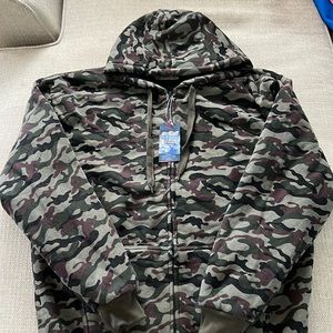 Sherpa Lined Hooded Camo Jacket